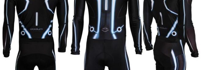 Podium cycling skinsuit Tron design