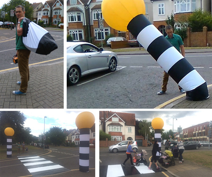 pop-up zebra protest